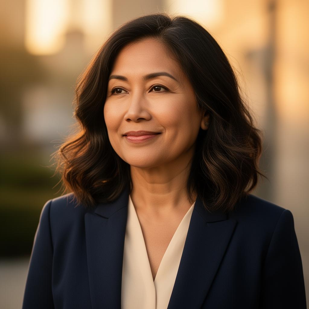 Portrait of Maya Chen, a 40-year-old VC CFO